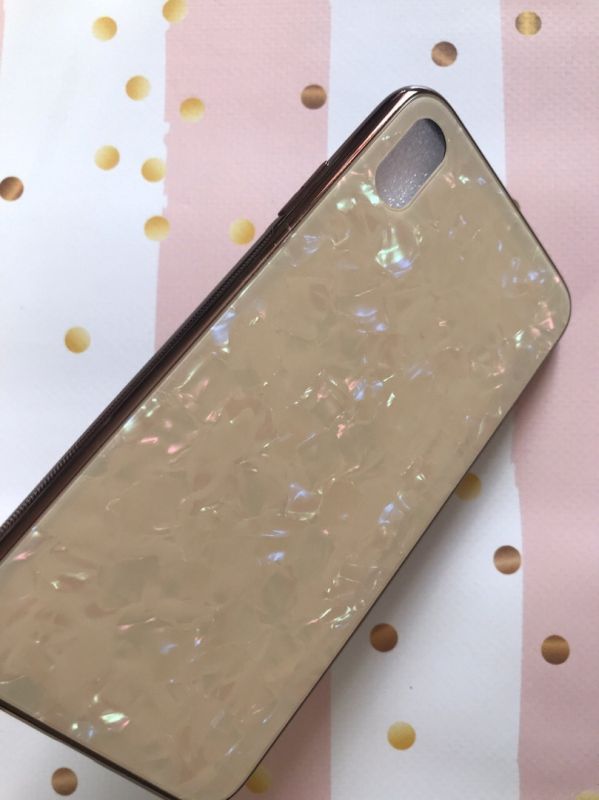 Силіконовий чохол "Мармур блискучий" для iPhone XS MAX Бежевий