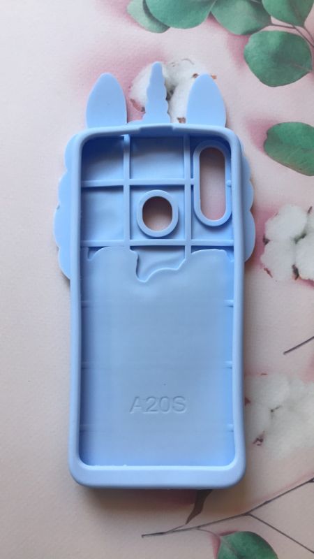 Чохол силіконовий 3D Case з плаваючими блискітками на Samsung Galaxy А20ѕ Єдиноріг блакитний