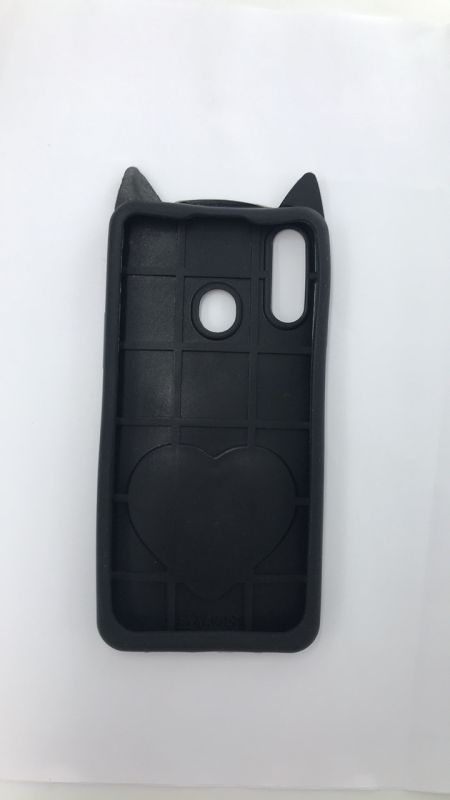 Чохол силіконовий 3D Case з плаваючими блискітками на Samsung Galaxy А20ѕ Кіт чорний