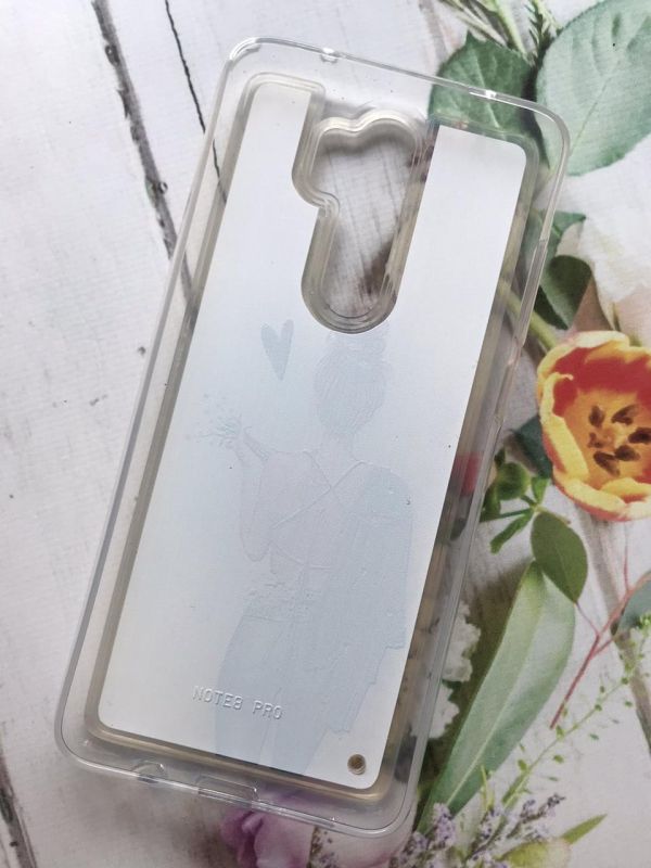 Силіконовий чохол з рухливими блискітками на Xiaomi Redmi Note 8 Pro Дівчина з ромашками