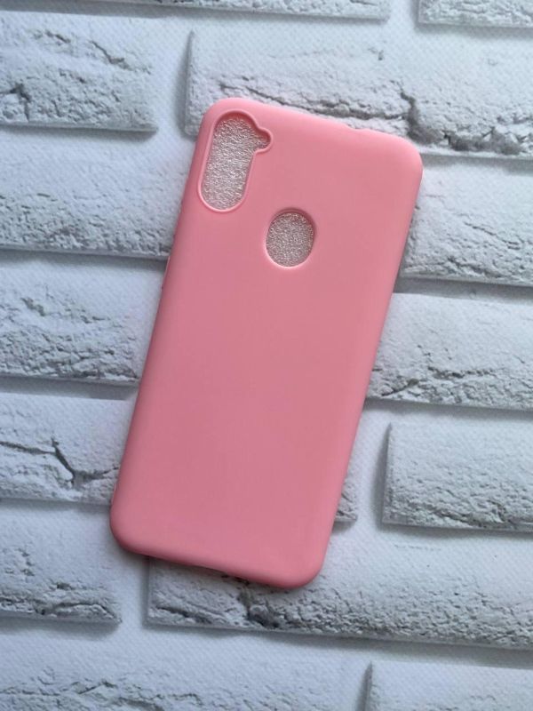 Силіконовий матовий чохол для Samsung Galaxy А11 Рожевий