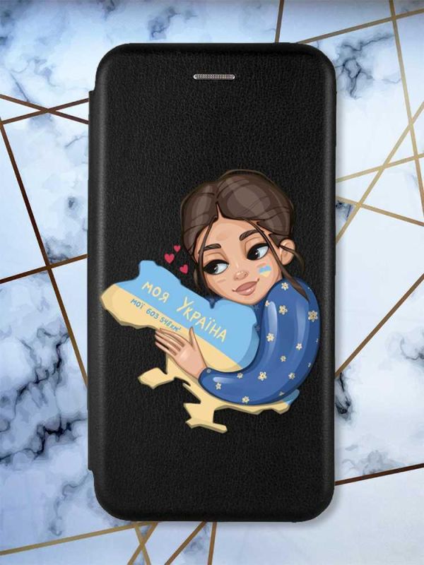 Чохол-книжка з малюнком для Samsung Galaxy А50 (2019) А505/A30s Чорний; Моя Україна (патріотичний принт 2)