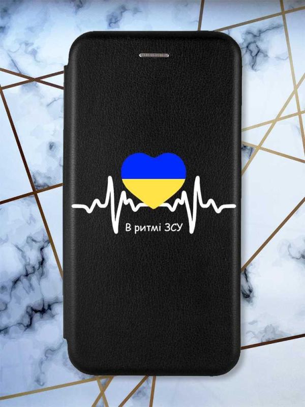 Чохол-книжка з малюнком для Samsung Galaxy A03/A035 Чорний :: В ритмі ЗСУ (патріотичний принт 71)
