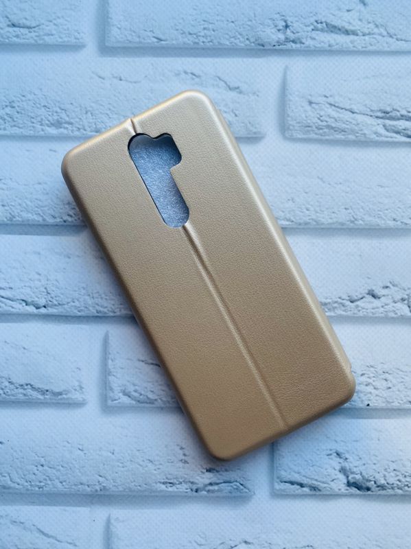 Чохол-книжка з малюнком для Xiaomi Redmi Note 8 Pro Золотий; Дівчина з кавою (принт 137)