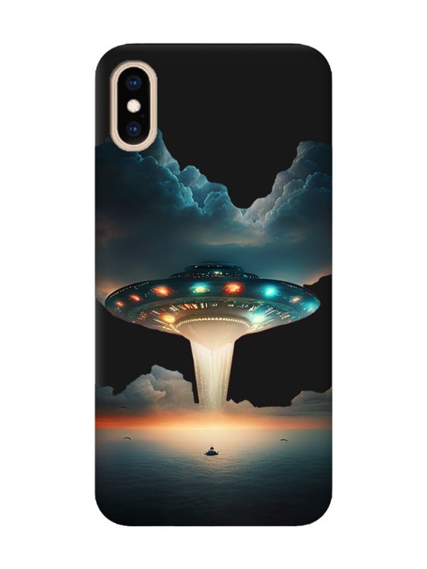 Матовий чорний чохол на iPhone XS MAX Тарілка UFO (принт 241)