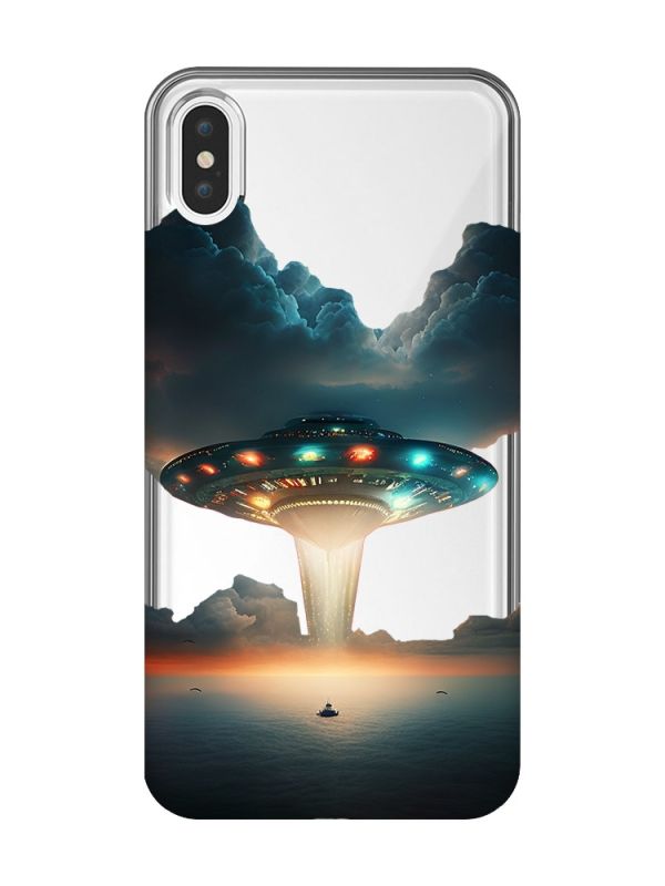 Прозорий чохол на iPhone XS Max Тарілка UFO (принт 241)