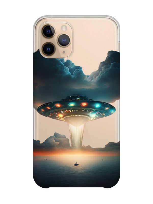 Прозорий чохол на Apple iPhone 11 Pro (5,8) Тарілка UFO (принт 241)