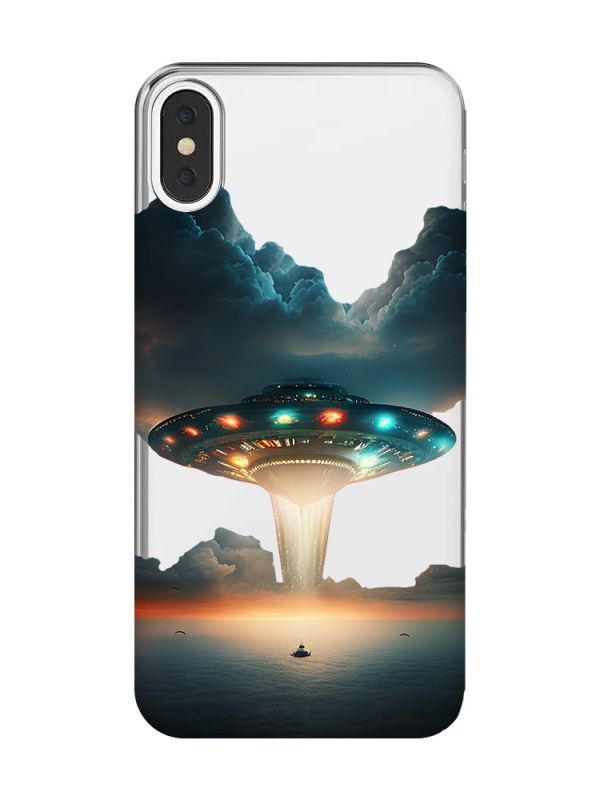 Прозорий чохол на iPhone X / XS Тарілка UFO (принт 241)