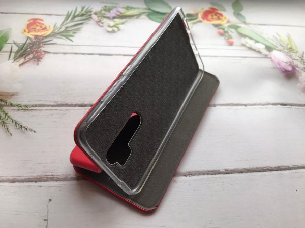 Чохол-книжка з малюнком для Xiaomi Redmi Note 8 Pro Червоний; Стрічка Україна (принт 253)