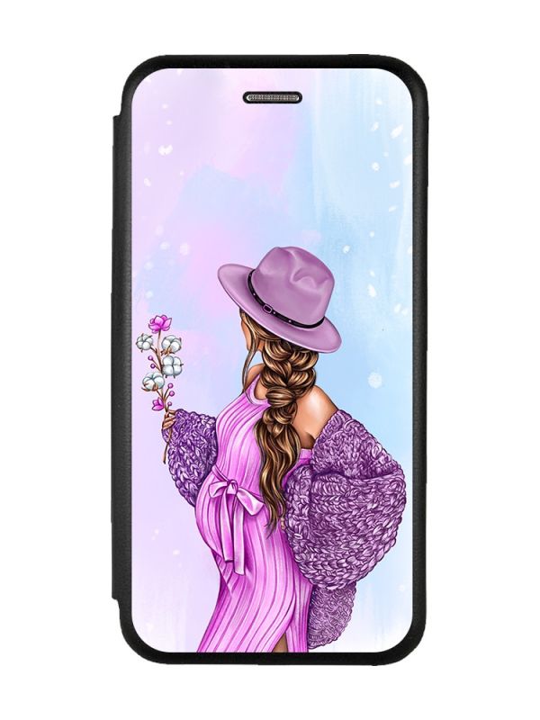Чохол-книжка з малюнком для Samsung Galaxy А10 (2019) А105 Чорний; В очікуванні дівчинки (принт 223)