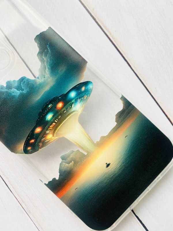 Прозорий чохол на Samsung Galaxy A41 Тарілка UFO (принт 241)