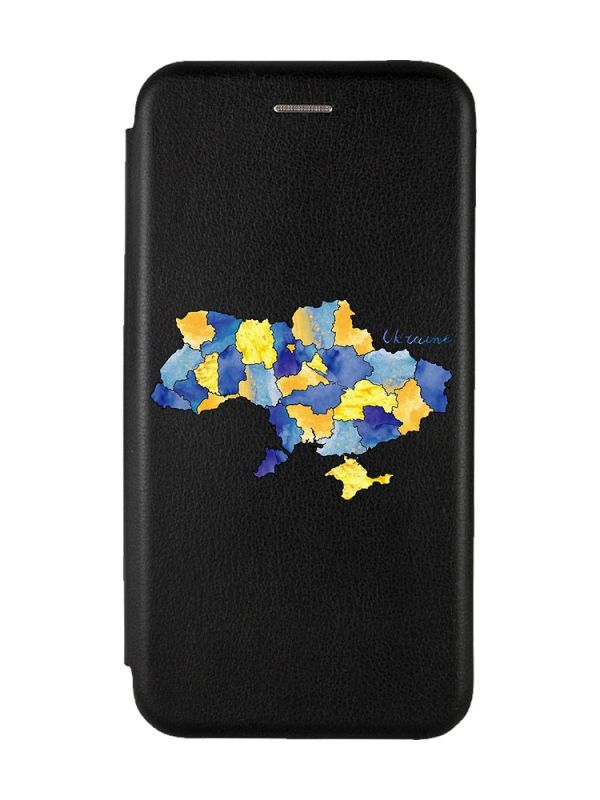 Чохол-книжка з малюнком для Samsung Galaxy A11 Чорний :: Карта України (принт 261)