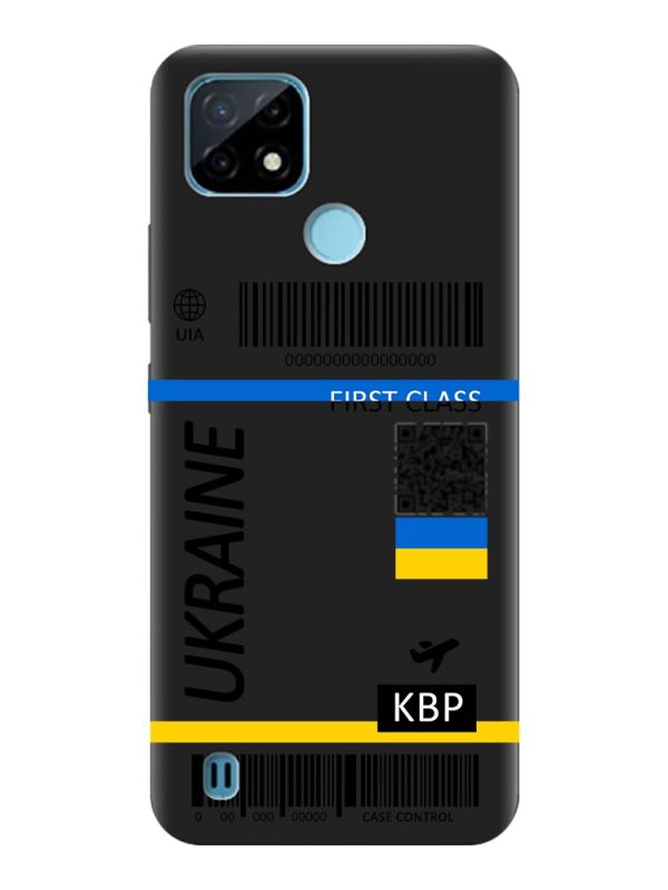 Матовий чорний чохол на Realme C21Y :: Авіаквиток Україна (принт 262)