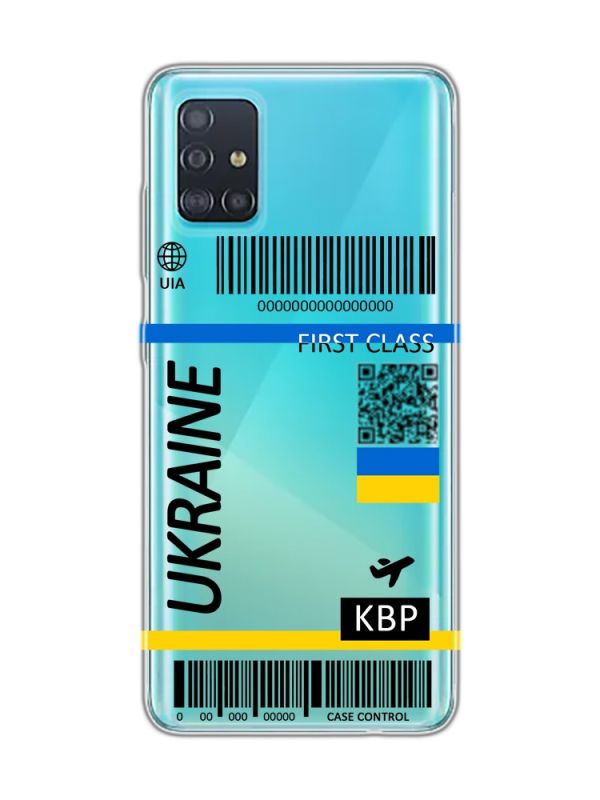 Прозорий чохол на Samsung Galaxy A51 :: Авіаквиток Україна (принт 262)