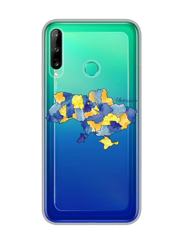 Прозорий чохол для Huawei Р40 lite E / Y7p  :: Карта України (принт 261)