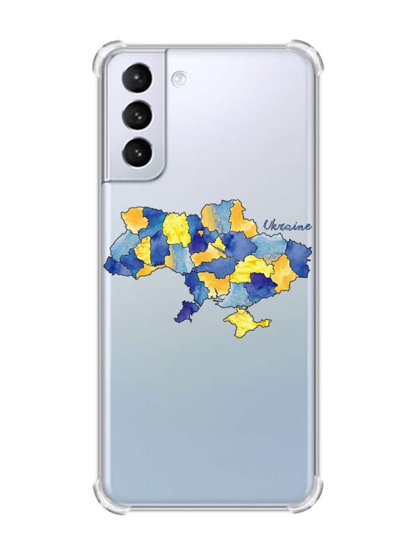 Чохол з потовщеними кутами на Samsung Galaxy S21 (G991) :: Карта України (принт 261)