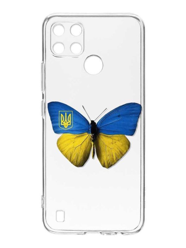 Прозорий чохол на Realme C21Y :: Метелик Україна (принт 255)