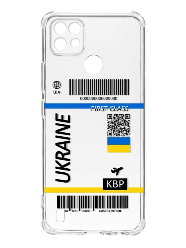 Чохол з потовщеними кутами на Realme C21 :: Авіаквиток Україна (принт 262)