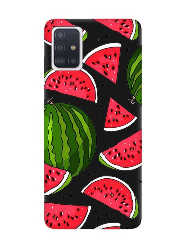 Матовий чорний чохол на Samsung Galaxy A71 / A715 :: Кавуни (принт 341)
