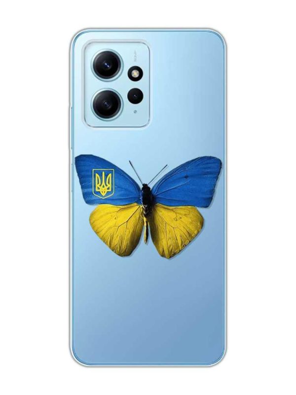 Прозорий чохол на Xiaomi Redmi Note 12 4G :: Метелик Україна (принт 255)