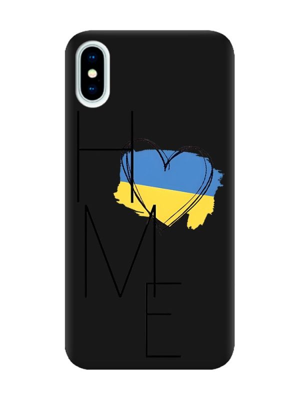 Матовий чорний чохол на iPhone X / Xs :: Дім Україна (принт 353)