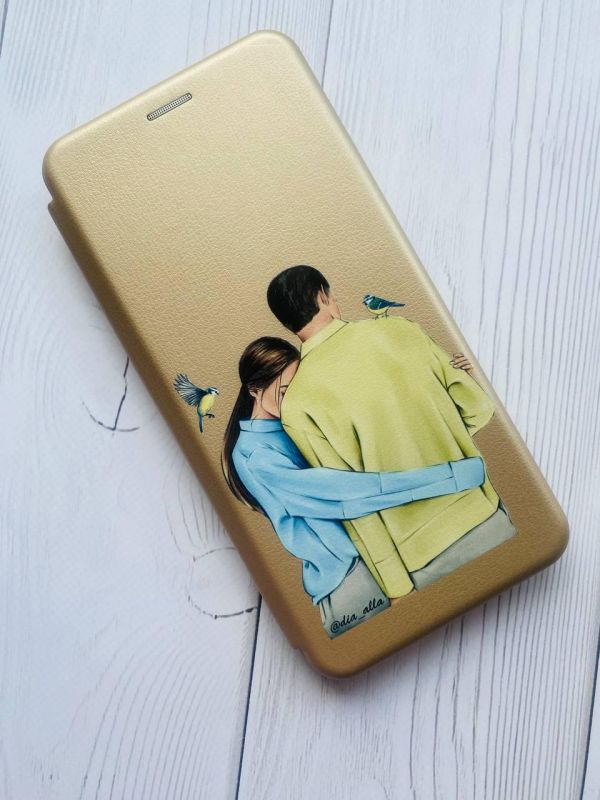 Чохол-книжка з малюнком для Samsung Galaxy A10 (2019)/A105 Золотий :: Українська пара (принт 14)