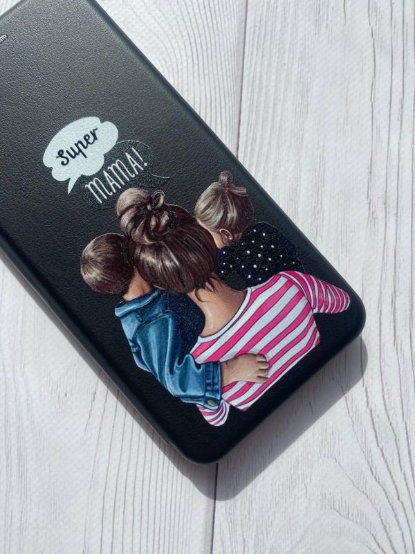Чохол-книжка з малюнком для Samsung Galaxy A50 (2019) A505/A30s Чорний :: Супер Мама (принт 29)