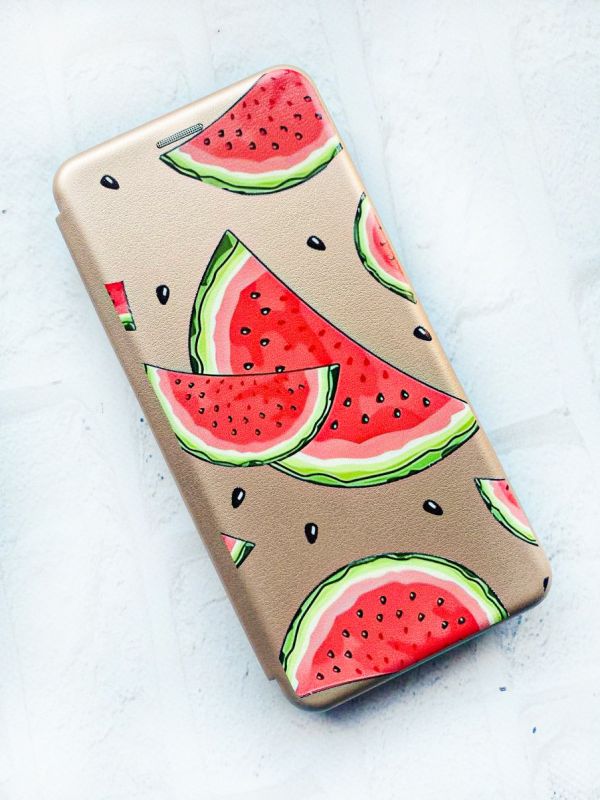Чохол-книжка з малюнком для Samsung Galaxy A53 4G Золотий :: Скибки кавуна (принт 342)