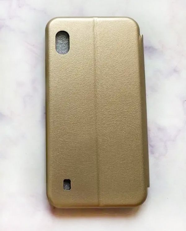Чохол-книжка з малюнком для Samsung Galaxy А10 (2019)/ А105  Золотой :: Віночок з сакури (принт 284)