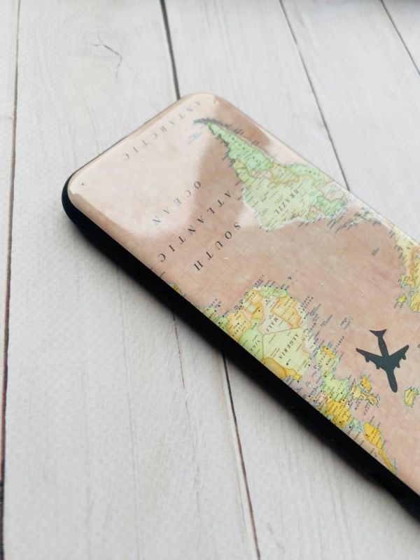 Матовий чохол з чорними боками на Apple iPhone 13 Pro Max :: Подорожі. Карта (принт 320)