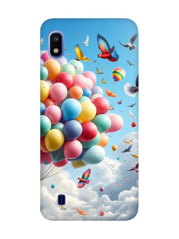 Матовий чохол з червоними боками на Samsung Galaxy A10 (2019) A105 :: Повітряні кульки (принт 365)