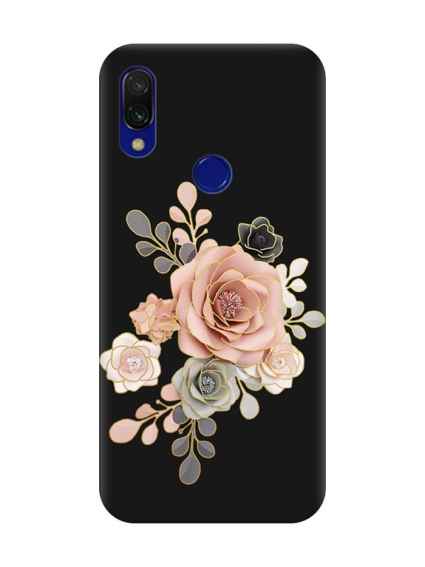 Матовий чохол з чорними боками на Xiaomi Redmi 7 :: Троянди /принт 275/