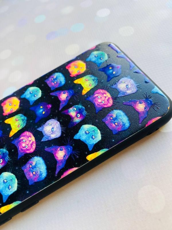 Матовий чохол з чорними боками на Samsung Galaxy A12 :: Котики Фон (принт 362)