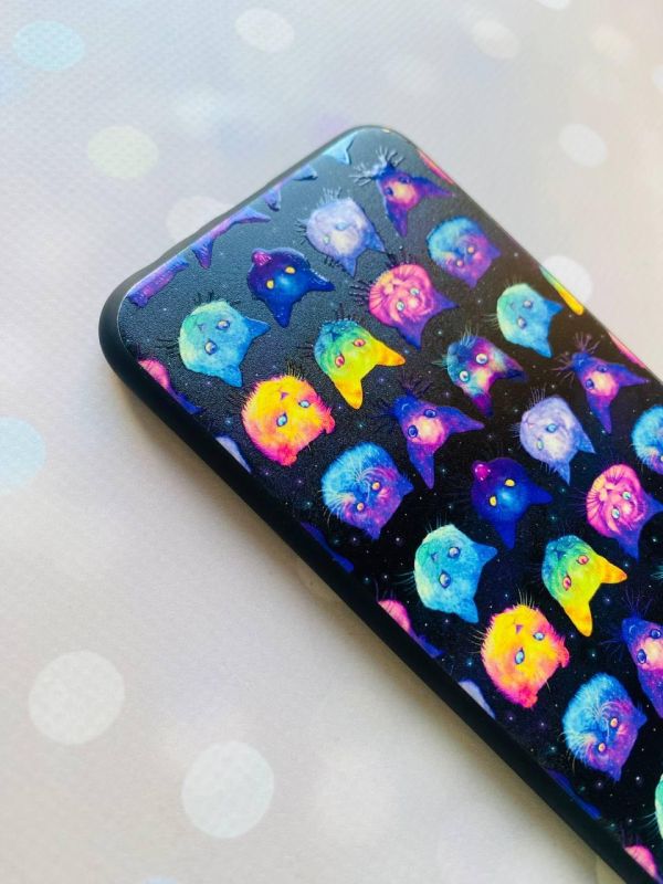 Матовий чохол з чорними боками на Samsung Galaxy A12 :: Котики Фон (принт 362)