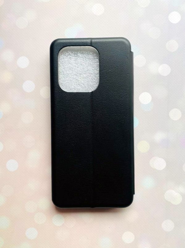 Чохол-книжка з малюнком для Xiaomi Redmi Note 13 4G Чорний :: Фіолетова кішка (принт 361)