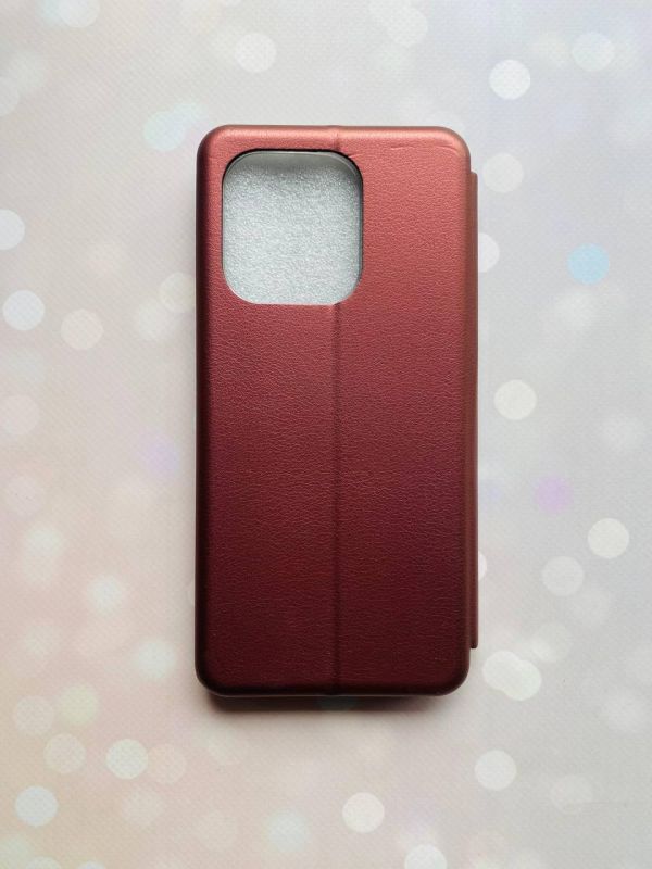 Чохол-книжка з малюнком для Xiaomi Redmi Note 13 4G Бордовий :: Єдиноріг (принт 102)