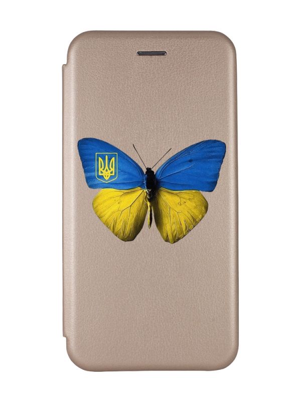 Чохол-книжка з малюнком для Samsung Galaxy A10 (2019)/A105 Золотий :: Метелик Україна (принт 255)