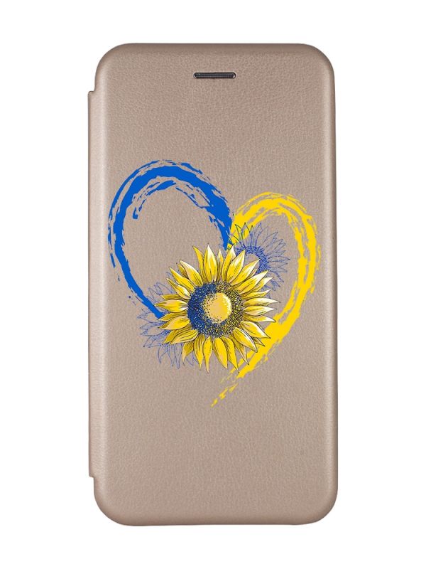 Чохол-книжка з малюнком для Samsung Galaxy A04 Золотий :: Серце з соняхом (принт 260)