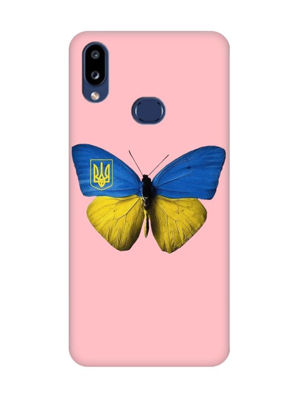 Матовий рожевий чохол на Samsung Galaxy A10ѕ A107 :: Метелик Україна (принт 255)