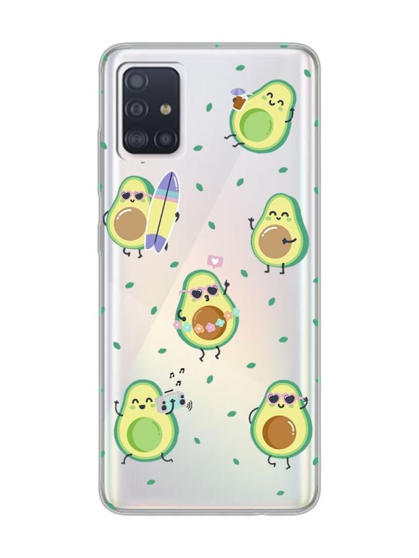 Прозорий чохол на Samsung Galaxy A71/A715 :: Авокадо на відпочинку (принт 302)