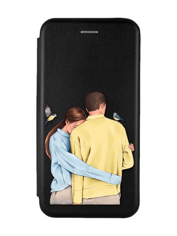 Чохол-книжка з малюнком для Xiaomi Redmi 10С Чорний :: Українська пара (принт 14)