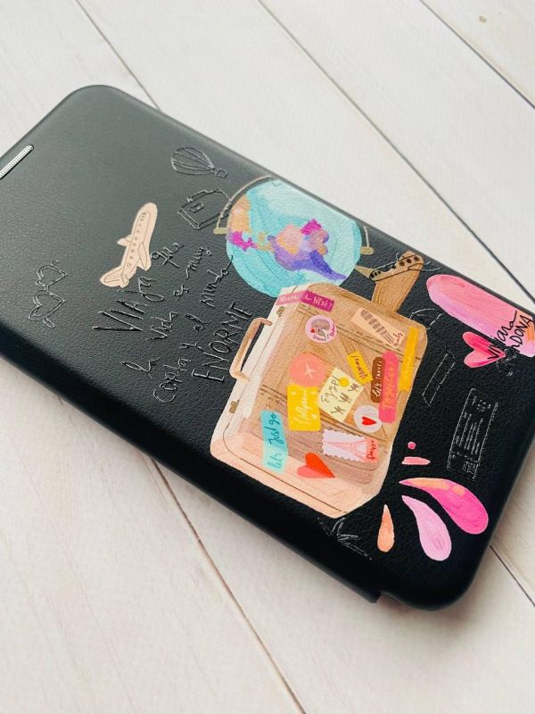 Чохол-книжка з малюнком для Samsung Galaxy A32 Чорний :: Подорожі (принт 329)