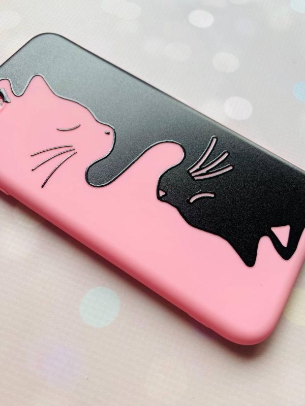 Матовий рожевий чохол на Apple iPhone 11 (6.1) Котики (принт 118)